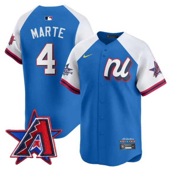 Mens Youths Kids Womens Ketel Marte Blue White 2025 All Star Jersey Stitched